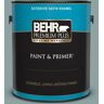 BEHR PREMIUM PLUS 1 gal. #N440-4 October Sky Satin Enamel Exterior Paint & Primer