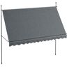 Outsunny 11.5 ft. Manual Retractable Awning, Non-Screw Freestanding Patio Sun Shade Shelter (138 in. Projection) in Dark Gray