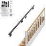 VEVOR Handrail Stair Railing 7 in. H x 144 in. W Wall Mount Handrails Black Aluminum Alloy handrails for indoor stairs