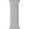 Ekena Millwork Corner 40 in. x 12 in. White Box Newel Post with Panel, Peaked Capital and Base Trim (Installation Kit Included)