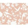 LILLIAN AUGUST 60.75 sq. ft. Coastal Haven Peach Petal Kauai Bird Toile Embossed Vinyl Unpasted Wallpaper Roll