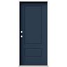 JELD-WEN 36 in. x 80 in. 2 Panel Euro Right-Hand/Inswing Revival Blue Steel Prehung Front Door