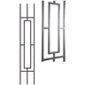 HOUSE OF FORGINGS Aalto Modern 46 in. x 0.5 in. Ash Grey Single Rectangular Rake Panel Hollow Wrought Iron Baluster