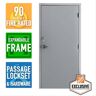 Armor Door 36 in. x 84 in. Left Hand Galvanneal Steel Commercial Door Kit with 90 Minute Fire Rating, Adjustable Frame