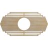 Ekena Millwork 40 in. x 20 in. x 1/4 in. Chrysler Wood Fretwork Pierced Ceiling Medallion, Hickory