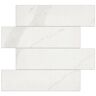 Avant Macadam White Marble 11.81 in. x 10.82 in. 3.5mm Stone Peel and Stick Backsplash Tiles (8pcs/7.12 sq.ft Per Case)