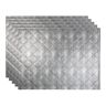 Fasade Quilted 18.25 in. x 24.25 in. Vinyl Backsplash Panel in Cross Hatch Silver (5-Pack)