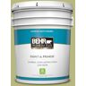 BEHR PREMIUM PLUS 5 gal. #400D-5 Grass Cloth Satin Enamel Low Odor Interior Paint & Primer