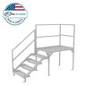 EZ-ACCESS FORTRESS 29 in. to 42.5 in. H OSHA Compliant Aluminum 4-Riser Stair System with Grip Grate Tread and Platform