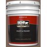 BEHR PREMIUM PLUS 5 gal. #BNC-23 Almond Truffle Flat Exterior Paint & Primer