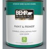 BEHR PREMIUM PLUS 1 gal. #MQ5-29 Gotham Gray Semi-Gloss Enamel Low Odor Interior Paint & Primer