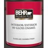 BEHR PREMIUM PLUS 1 gal. #MQ1-35 Off Broadway Hi-Gloss Enamel Interior/Exterior Paint