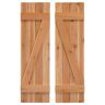 Dogberry 14 in. x 84 in. Wood Z Board and Batten Shutters Pair in Dirty Blonde