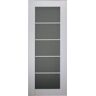 Belldinni 28 in. x 80 in. Smart Pro Polar White Solid Core Wood 5-Lite Frosted Glass Interior Door Slab No Bore