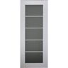 Belldinni 30 in. x 80 in. Smart Pro Polar White Solid Core Wood 5-Lite Frosted Glass Interior Door Slab No Bore