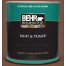 BEHR PREMIUM PLUS 1 qt. #240F-7 Root Beer Semi-Gloss Enamel Exterior Paint & Primer