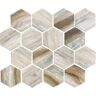 Apollo Tile Gray White 10.2 in. x 11.7 in. Hexagon Matte Finished Glass Mosaic Tile (8.29 sq. ft./Case)