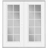 Masonite 72 in. x 80 in. Primed Fiberglass Prehung Left-Hand Inswing 10-Lite Clear Glass Patio Door in Vinyl Frame, no Brickmold