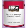 BEHR PREMIUM PLUS 1 gal. #P100-4 Lovers Knot Hi-Gloss Enamel Interior/Exterior Paint