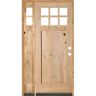 Krosswood Doors 50 in. x 96 in. Craftsman Knotty Alder 6-Lite with DS Unfinished Left-Hand Inswing Prehung Front Door with Left Sidelite