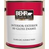 BEHR PREMIUM PLUS 1 gal. #BWC-26 Stucco Tan Hi-Gloss Enamel Interior/Exterior Paint