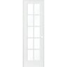 Krosswood Doors 24 in. x 80 in. Shaker MDF Primed Wood Low-E Glass Left-Hand 10-Lite Clear Composite Single Prehung Interior Door