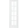 Krosswood Doors 28 in. x 80 in. Shaker MDF Primed Wood Low-E Glass Left-Hand 10-Lite Clear Composite Single Prehung Interior Door