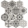 LONGKING 11.4 in. x 10.6 in. Vinyl Peel and Stick Decorative Wall Tile Backsplash Hexagonal (6.5 sq ft. /Pack)