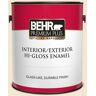 BEHR PREMIUM PLUS 1 gal. #S310-1 Writing Paper Hi-Gloss Enamel Interior/Exterior Paint