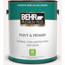 BEHR PREMIUM PLUS 1 gal. #W-D-600 Bridal Veil Semi-Gloss Enamel Low Odor Interior Paint & Primer