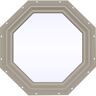 JELD-WEN 23.5 in. x 23.5 in. V-2500 Series Desert Sand Vinyl Fixed Octagon Geometric Window w/ Low-E 366 Glass