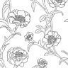 Tempaper Peonies Black and White Removable Peel and Stick Vinyl Wallpaper, 56 sq. ft.