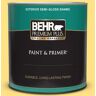 BEHR PREMIUM PLUS 1 qt. #360B-4 Sweet Chamomile Semi-Gloss Enamel Exterior Paint & Primer