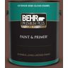 BEHR PREMIUM PLUS 1 gal. #BNC-32 Maximum Mocha Semi-Gloss Enamel Exterior Paint & Primer