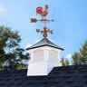 Good Directions Coventry 18 in. x 18 in. x 43 in. Vinyl Cupola with Black Aluminum roof and Copper Bantam Red Rooster Weathervane
