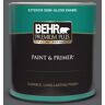 BEHR PREMIUM PLUS 1 qt. #N500-6 Graphic Charcoal Semi-Gloss Enamel Exterior Paint & Primer