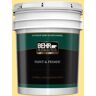 BEHR PREMIUM PLUS 5 gal. #390B-4 Chilled Lemonade Semi-Gloss Enamel Exterior Paint & Primer