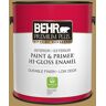 BEHR PREMIUM PLUS 1 gal. #S310-5 Brazilian Citrine Hi-Gloss Enamel Interior/Exterior Paint & Primer