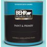 BEHR PREMIUM PLUS 1 qt. #CE-02 Mermaid Tears Satin Enamel Exterior Paint & Primer