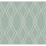 Seabrook Designs 60.75 sq. ft. Aloe and Metallic Silver Dorsey Diamond Geometric Unpasted Paper Wallpaper Roll