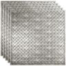 Fasade Diamond Plate 2 ft. x 2 ft. Crosshatch Silver Lay-In Vinyl Ceiling Tile (20 sq. ft.)