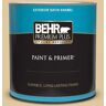 BEHR PREMIUM PLUS 1 qt. #PPU7-19 Crepe Satin Enamel Exterior Paint & Primer