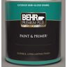 BEHR PREMIUM PLUS 1 qt. #790F-4 Creek Bend Semi-Gloss Enamel Exterior Paint & Primer