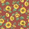 Sunflower Trail Red/Yellow/Green Matte Finish Vinyl on Non-Woven Non-Pasted Wallpaper Roll