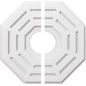 Ekena Millwork 1 in. P X 8-3/4 in. C X 22 in. OD X 6 in. ID Westin Architectural Grade PVC Contemporary Ceiling Medallion, Two Piece