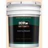 BEHR PREMIUM PLUS 5 gal. #300C-2 Sand Dollar White Semi-Gloss Enamel Exterior Paint & Primer