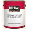 BEHR PREMIUM PLUS 1 gal. #M260-1 String Cheese Hi-Gloss Enamel Interior/Exterior Paint