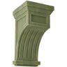 Ekena Millwork 7 in. x 13 in. x 7-1/2 in. Restoration Green Fluted Wood Vintage Decor Corbel