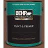 BEHR PREMIUM PLUS 1 gal. #240F-7 Root Beer Semi-Gloss Enamel Exterior Paint & Primer