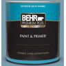 BEHR PREMIUM PLUS 1 qt. #PMD-14 Yacht Harbor Satin Enamel Exterior Paint & Primer